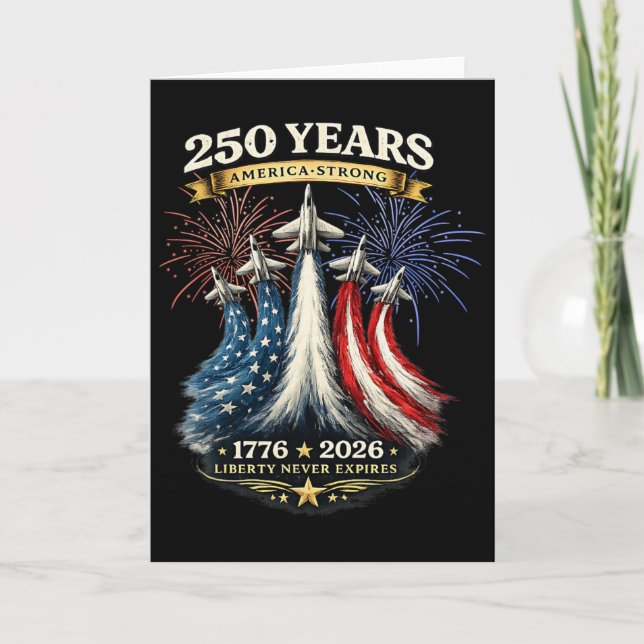 250 år Amerika starkt 1776 2026  Kort (Framsida)