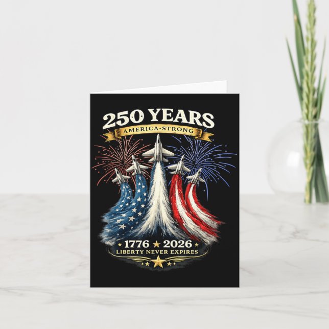 250 år Amerika starkt 1776 2026 Kort (Framsida)