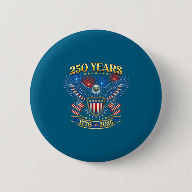 250 år amerikansk 1776 2026 design knapp (Framsida)