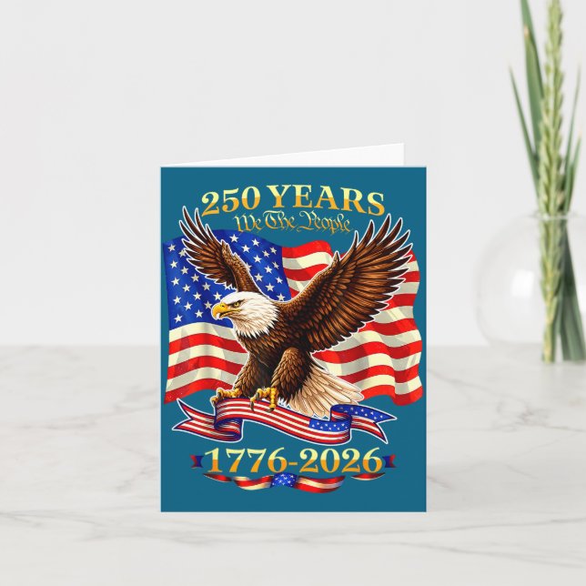 250 år amerikansk 1776 2026 Illustration Kort (Framsida)