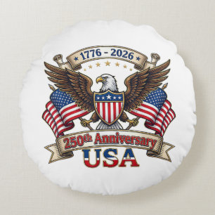 250 år amerikansk 250-årsjubileum 4 juli jubileum rund kudde