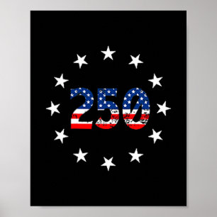 250 år amerikansk 250-årsjubileum usa flagga 4e poster