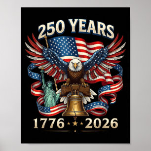 250 år amerikansk 250-årsjubileum USA patriotisk 4 Poster