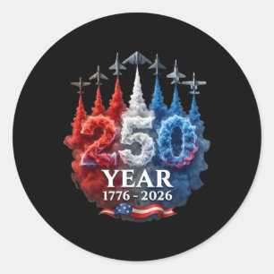 250 år amerikansk 250-årsjubileum Usa patriotisk 4 Runt Klistermärke