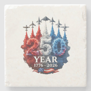 250 år amerikansk 250-årsjubileum USA patriotisk 4 Stenunderlägg