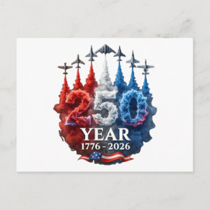 250 år amerikansk 250-årsjubileum USA patriotisk 4 Vykort
