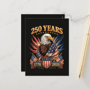 250 år amerikansk 250-årsjubileum Usa patriotisk Helg Vykort