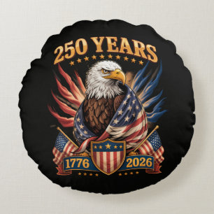 250 år amerikansk 250-årsjubileum Usa patriotisk Rund Kudde