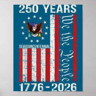250 år amerikansk 250-årsjubileum usa us flagga 4 poster