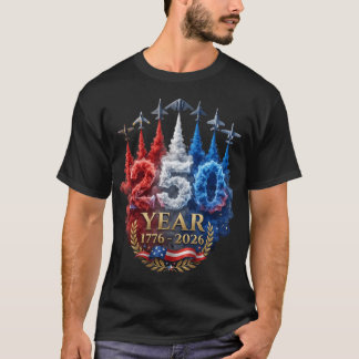 250 år amerikansk 250:e USA patriotisk 4:e juli T Shirt