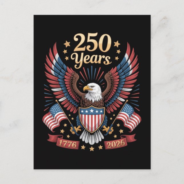 250 år amerikansk årsdag  vykort (Framsida)
