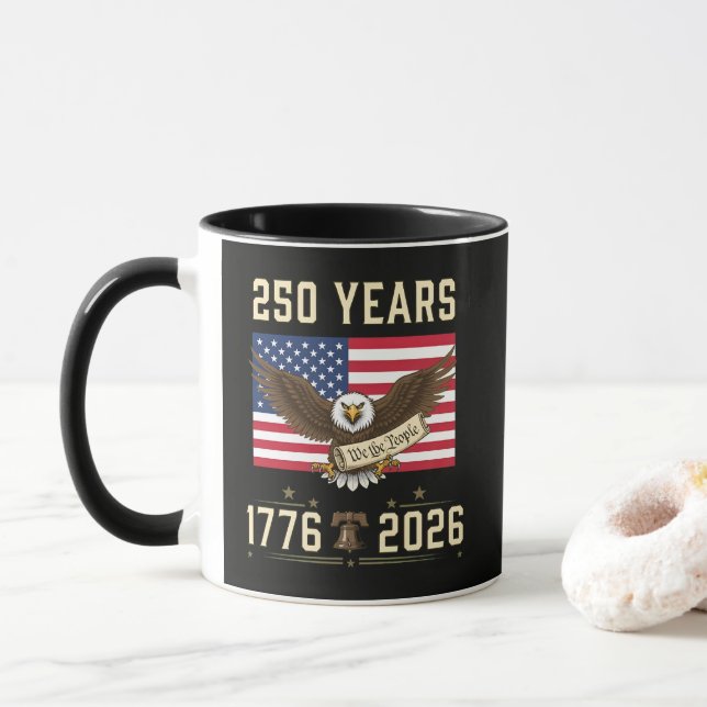 250 år amerikansk arv 1776 2026 mugg (Med munk)
