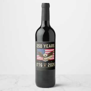 250 år amerikansk arv 1776 2026 vinflaska etikett