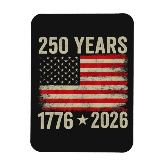 250 år amerikansk flagga 1776-2026 magnet (Vertikal)