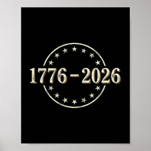 250 år amerikansk flagga - fram och bak 250 år poster