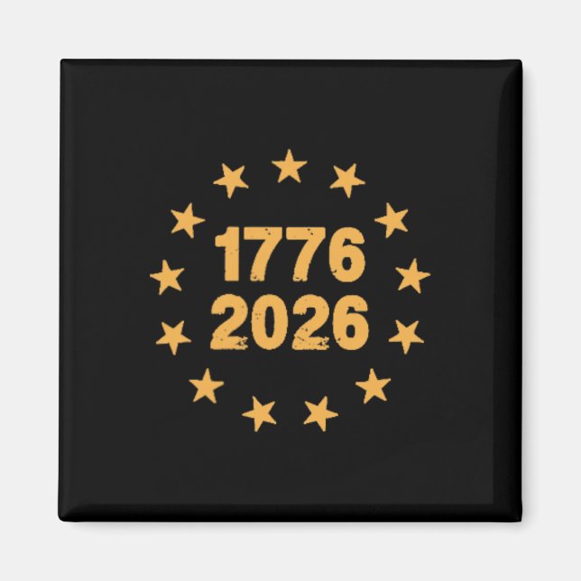 250 år amerikansk flagga - fram- och baksida _2  magnet (Framsidan)