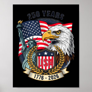 250 år Amerikansk flaggjubileum Usa 250-årsjubileu Poster