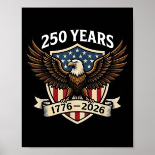250 år amerikansk jubileum 1776-2026 Eagle USA Poster