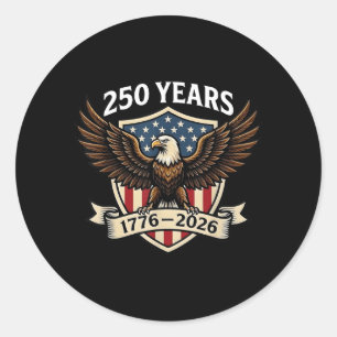 250 år amerikansk jubileum 1776-2026 Eagle USA Runt Klistermärke