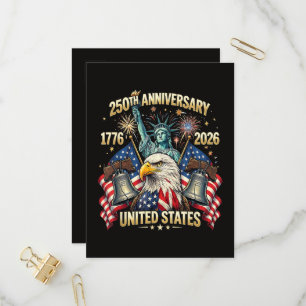 250 år amerikansk jubileum 1776-2026 USA Flagga Inbjudan Vykort