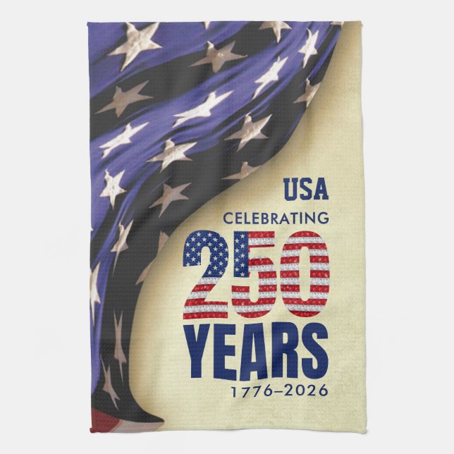 250 år amerikansk självständighet souvenir kökshandduk (Vertikal)