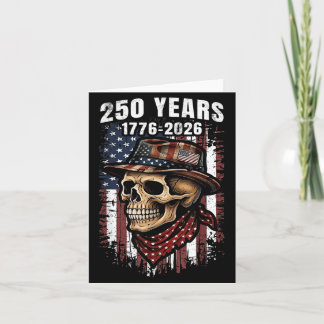 250 år Amerikansk Skalle Skelett Patriotisk Kort