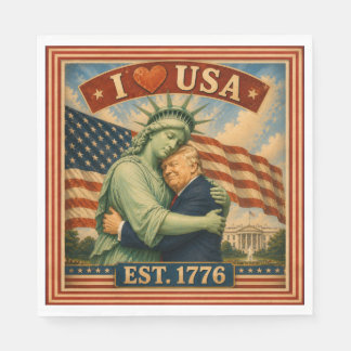 250 år Amerikansk Stolthet Kärlek USA Pappersservett