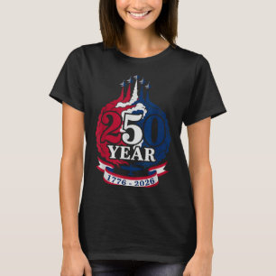 250 år amerikanska 1776 2026 flygplan oavhängighet t shirt