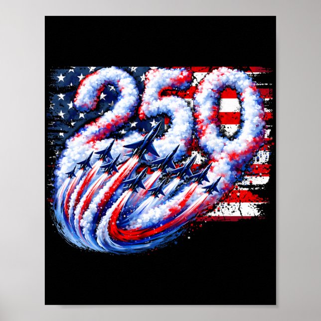 250 år amerikanska 1776 2026 stridsflygplan flygpl poster (Framsidan)