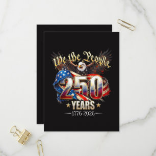 250 år amerikanska 250-årsjubileum 4 juli inbjudan vykort