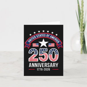 250 år amerikanska 250-årsjubileum USA 4:e Kort