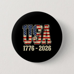 250 år amerikanska 250-årsjubileum USA flagga 4:e Knapp