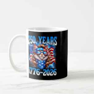 250 år Amerikanska 250-årsjubileum Usa Katt 4:e Ju Kaffemugg