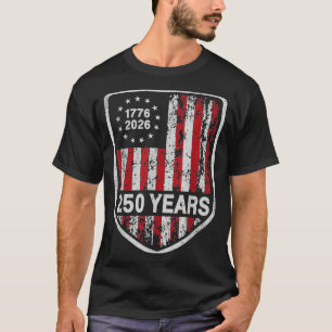 250 år amerikanska 250-årsjubileum USA US Flagga T Shirt