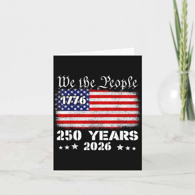 250 år amerikanska årsdagen 250:e 4:e juli kort (Framsida)