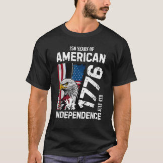 250 år Amerikanska årsdagen 250:e självständighete T Shirt
