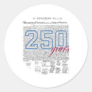 250 år Amerikanska årsdagen 250:e självständighets Runt Klistermärke