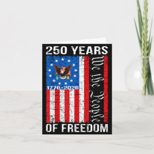 250 år amerikanska årsdagen 250:e USA flagga 4:e Kort