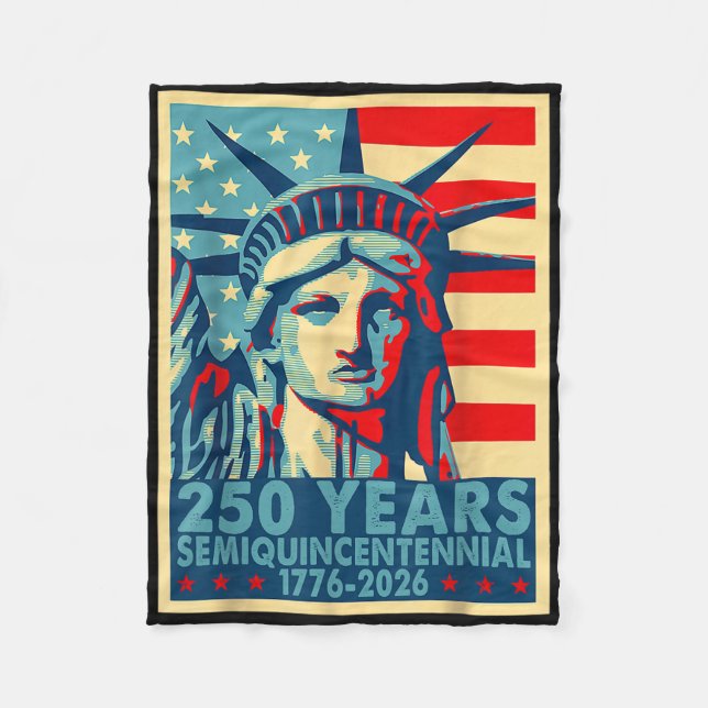 250 år Amerikanska årsdagen 4 juli i år Fleecefilt (Framsidan)