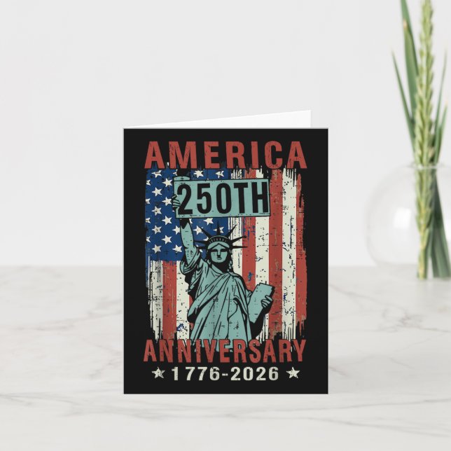 250 år Amerikanska årsdagen 4 juli i år Kort (Framsida)