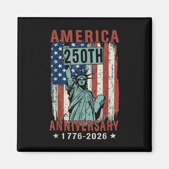250 år Amerikanska årsdagen 4 juli i år Magnet (Framsidan)
