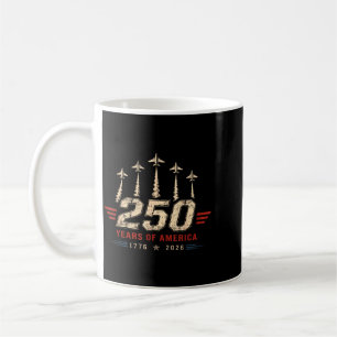 250 år av Amerika 1776 2026 Militära Jets USA Kaffemugg