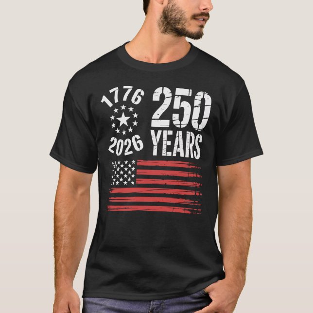 250 år av Amerika 1776-2026 T Shirt (Framsida)
