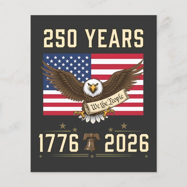 250 år av amerikansk arv 1776 2026 flygblad (Framsidan)