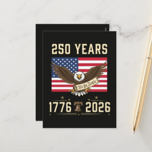 250 år av amerikansk arv 1776 2026 helg vykort