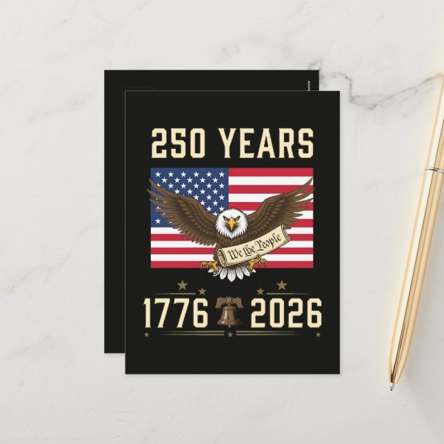 250 år av amerikansk arv 1776 2026 helg vykort (Fram/Back In Situ)