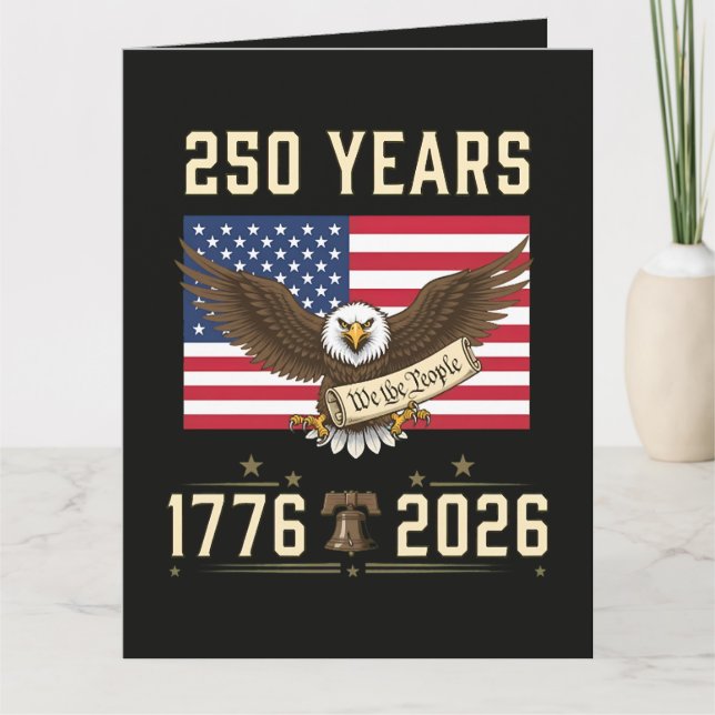 250 år av amerikansk arv 1776 2026 kort (Framsida)