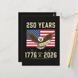 250 år av amerikansk arv 1776 2026 vykort