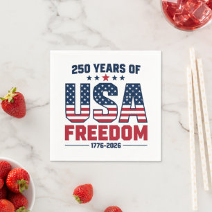 250 år av amerikansk frihet 1776 2026 Patriotiska Pappersservett