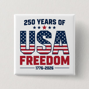 250 år av amerikansk frihet 1776 2026 Patriotiskt Knapp